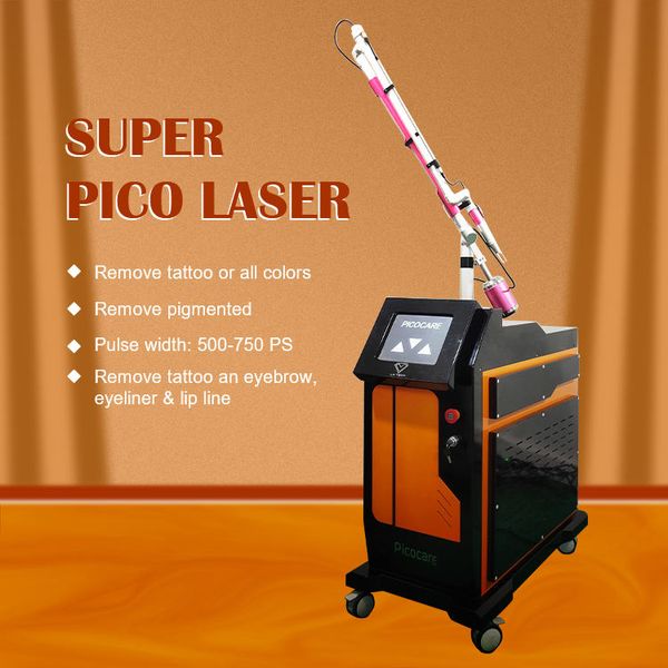 

2023 pico laser pigmentation removal machine tattoo ink lazer black carbon peel treatment 532nm 1064nm 755nm double channel picofocus machin