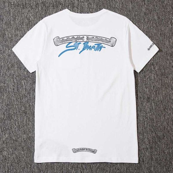 

fashion luxury t shirt men's brand short sleeve tees men women sanskri letter couple sweashir horseshoe flower polos cross tee tshirs, White;black