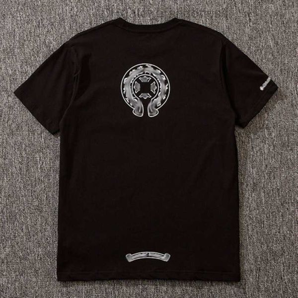 

luxury t shirt fashion men's ch brand tees men women sanskrit letter couple t-shirt sweatshirt horseshoe flower short sleeve polos cro, White;black