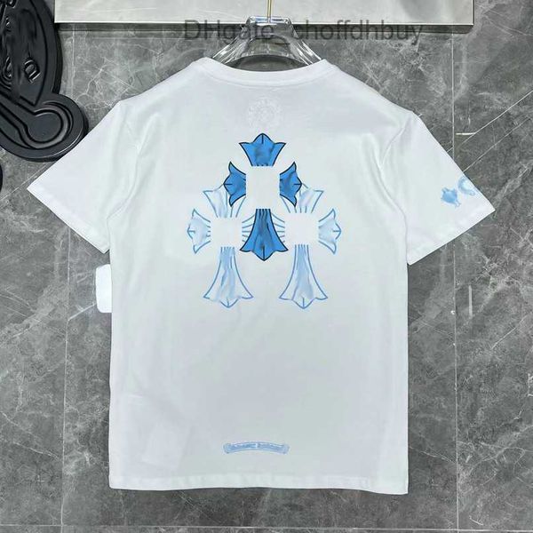 

classic luxury men's t shirt brand tees men women sanskrit letter sweatshirts short sleeve horseshoe designer couple t-shirts cross te, White;black