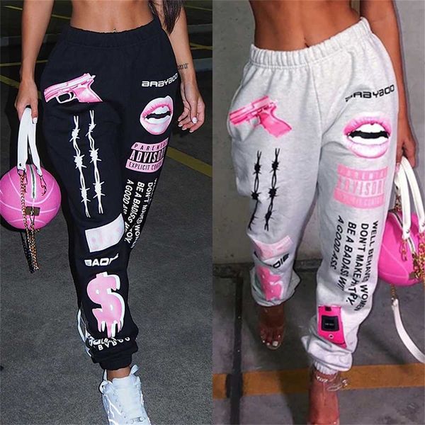 

autumn and winter women 2023 pants designer new printing fashion elastic waist sports leisure harlan ladies casual leggings, Black;white