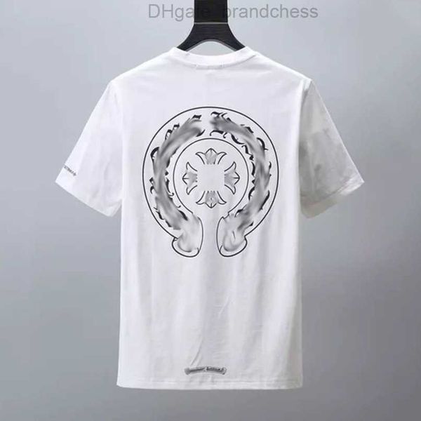 

fashion shirt men's brand short sleeve tees men women sanskrit letter sweatshirts horseshoe couple t-shirt classic cross tee tshirts e, White;black