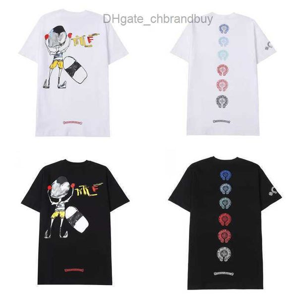 

fashion men's t shirt luxury brand tees men women sanskrit letter short sleeve horseshoe couple t-shirts designer polos tshirts cross, White;black