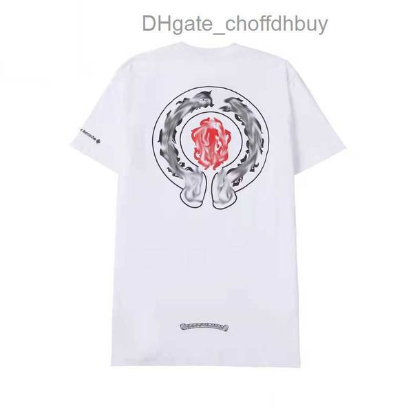 

classic luxury men's t shirt brand tees men women sanskrit letter sweatshirts short sleeve horseshoe designer couple t-shirts cross te, White;black