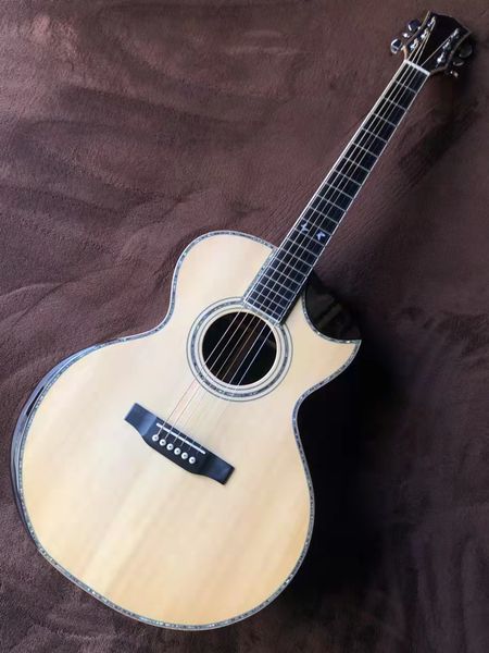 

40 "sj mold all solid wood real abalone shell mosaic acoustic guitar