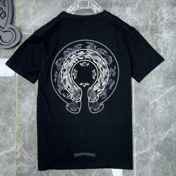 

fashion men's luxury t shirt brand short sleeve tees men women sanskri letter sweashirs horseshoe couple t-shir classic cross tee tshi, White;black