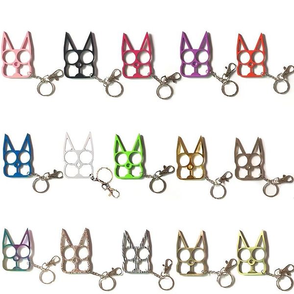 

male and female keychains refers tiger boxing set broken window escape keyring creative multi-functional pendant cute cat claw outdoor self-, Silver