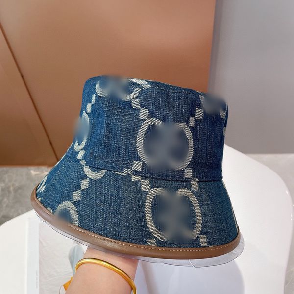 

2022 men designer bucket hat letter printed denim mens designers sun hats fashion blue black women luxury sunhat, Blue;gray