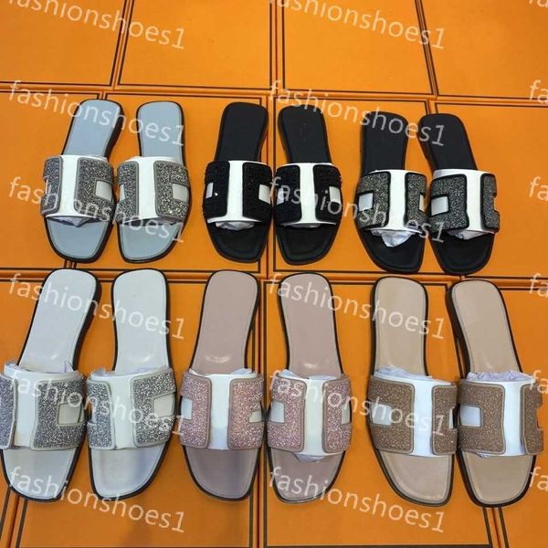 

2022 classics fashion women slipper sandals slides summer real leather platform flats shoes ladies beach hot, Black