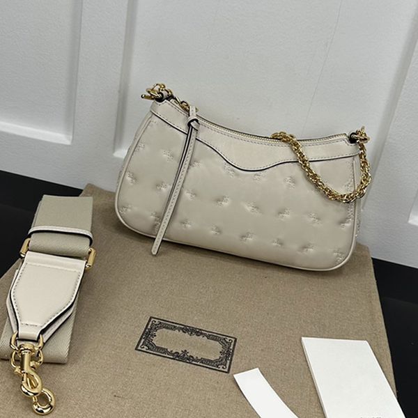 

hobo shoulder bag women crossbody bags cowhide genuine leather handbag fashion letter print chain decoration zipper open removable shoulder