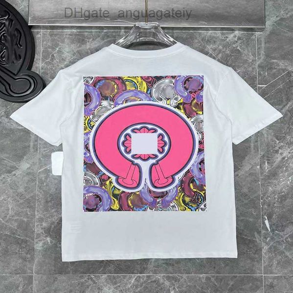 

men's classic luxury t shirt brand tees men women sanskrit letter sweatshirts short sleeve horseshoe designer couple t-shirts cross te, White;black