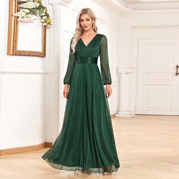 

elegant green mother of the bride dresses jewel neck long sleeve lace appliques beaded sequined prom dress formal evening dresses arabic dub, Black;red