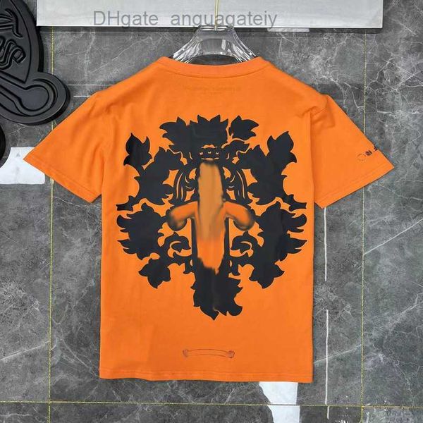 

men's luxury t shirt classic brand tees men women sanskrit letter sweatshirts short sleeve horseshoe designer couple t-shirts cross te, White;black