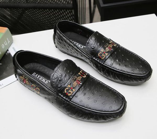 

2023 new men shoes loafers pu leather fashion dress classic comfortable spring autumn slip on simplicity round toe outdoors concise casual b, Black