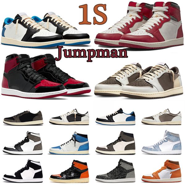 

jumpman 1 1s basketball shoes mens outdoor shoe black phantom reverse mocha lost found bred patent hyper royal men women sport sneaker train
