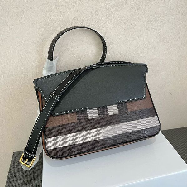 

designer bag classic plaid luxury women shoulder handbags flap crossbody messenger bags canvas genuine leather lady fashiontote wallet purse, Black;red