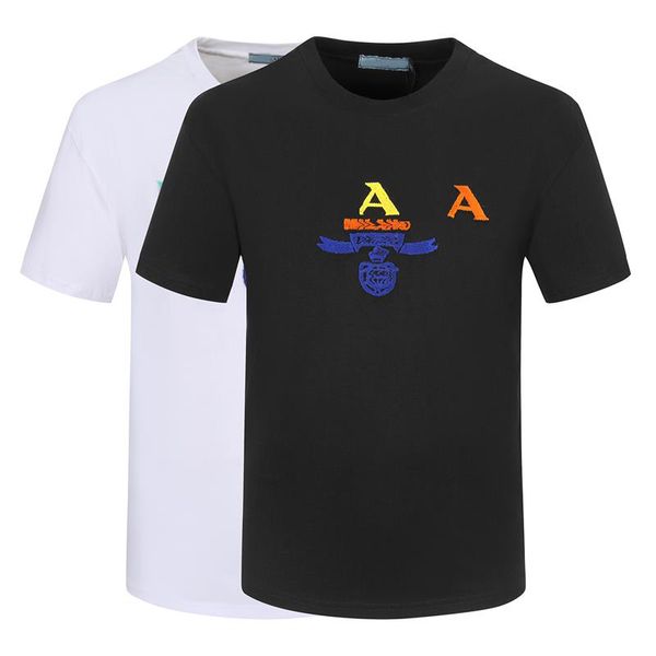

2023 europe statio new in cotton crewneck loose t-shirt men and women couples large size everything short sleeve tide brand half sleeve, Black;brown