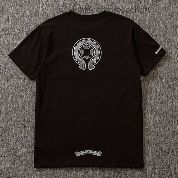 

men's t luxury shirt fashion brand tees men women sanskrit letter couple t-shirt sweatshirt horseshoe flower short sleeve polos cross, White;black