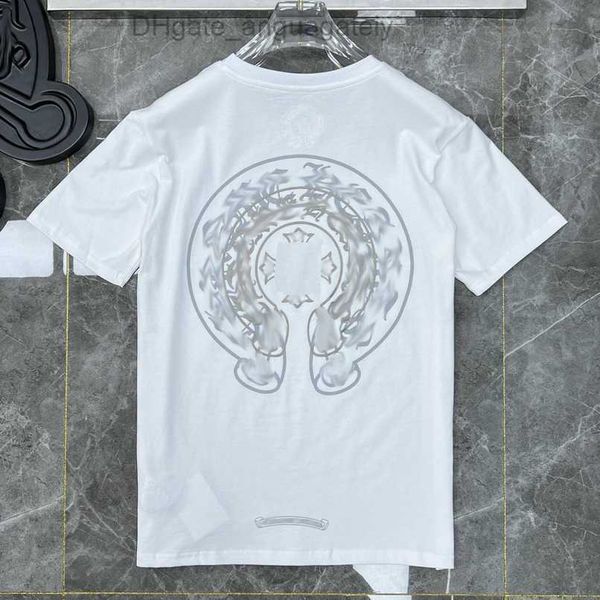 

men's luxury t shirt fashion brand tees men women sanskrit letter short sleeve horseshoe couple t-shirts designer polos tshirts cross, White;black