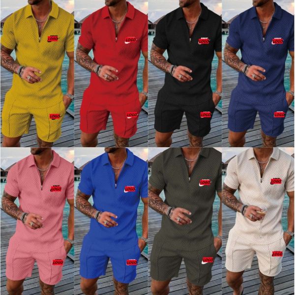 

men's tracksuits short sleeve suit european and american men's summer two-piece new sports casual, Gray