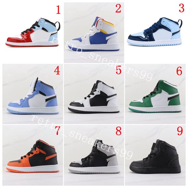 

2022 designer kids shoes children boys and girls toddler basketball shoe 1s outdoor sports blue black white red little casual tennis0vvb