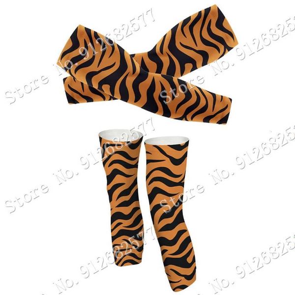 

tiger lover 2022 leg warmers uv protection cartoon anime cycling arm warmer road bike leg sleeve mtb maillot, Black
