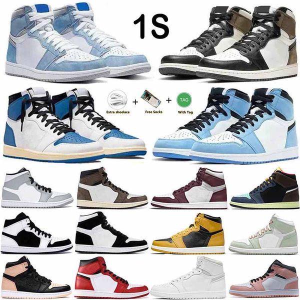 

2023 jumpman 1 basketball shoes men university blue 1s lost found true hyper royal panda dark mocha bred shadow unc smoke grey women sports