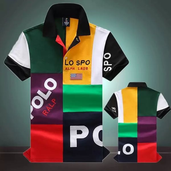 

polos designer wholesale summer new high end casual fashion men's polos collar colorful contrast short sleeve 100% cotton, White;black