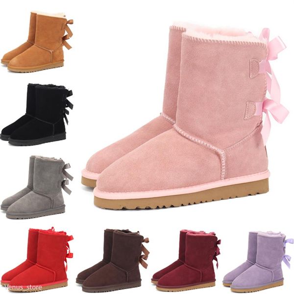 

2020 r kids boots australian snow winter boots bailey bow children girl boy triple black pink khaki ankle booties 21-35190a