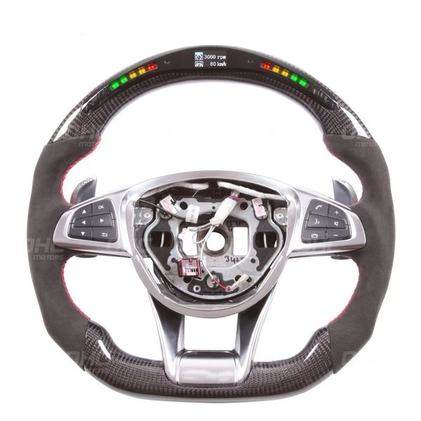 

carbon fiber led performance steering wheels compatible for w204 w205 a45 a63 c45 c63 gle63 amg e63