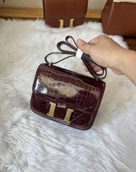 

deluxe handbag, bamboo mini handle bag, snake lizard, crocodile skin women's messenger bag