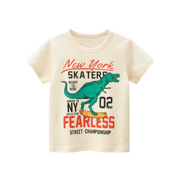 

t-shirts 2-8t dinosaur t shirt for boys toddler kid clothes summer short sleeve cotton tshirt fashion tee children outfit w0317, Blue