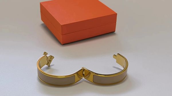 

19color bangle designer h bracelet enamel bangle love jewelry party wedding women couple hermeing gift multiple colour fashion luxury 888999, Black