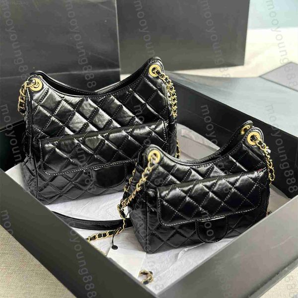 

10a tier mirror quality small hobo bag 22.5cm womens real leather calfskin quilted flap purse handbag luxury designers black shoulder