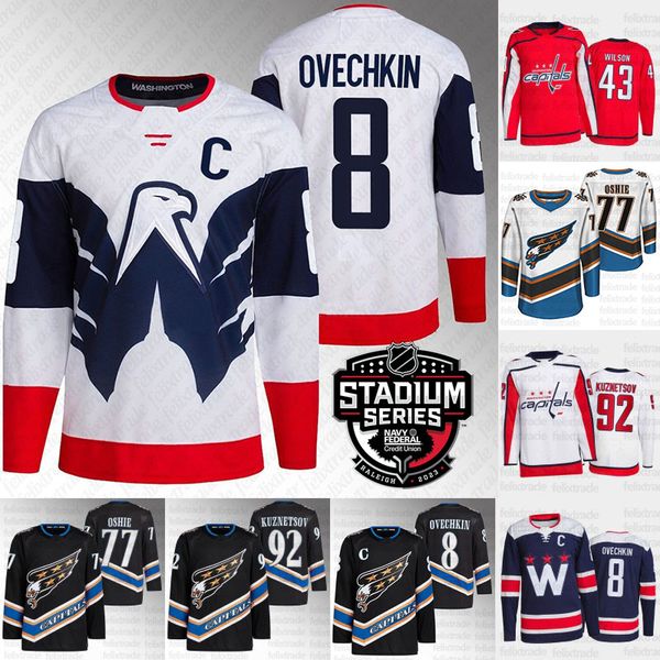 

alex ovechkin 2023 stadium series jersey reverse retro jerseys washington darcy kuemper capitals tom wilson dmitry orlov evgeny kuznetsov t., Black;red
