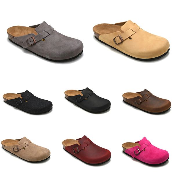

men women slippers casual shoes spring summer autumn cork flat fashion leather slide favourite beach sandals shoe clogs for mens arizona may, Black
