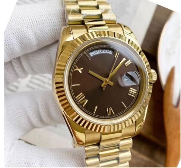 

10 style men watch 40mm 228235 228238 228239 silver gold steel bracelet date asia 2813 automatic movement sapphire luminous luxury wristwatc, Slivery;brown