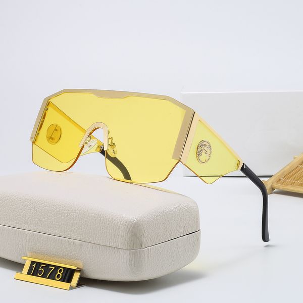 

mens goggle rimless sunglasses polaroid designs one-piece lens frame senior eyewear vintage metal model sun glasses with box, White;black