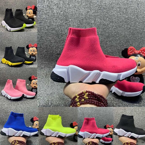 

speed 2021 kids runner sock shoes for boys socks shoes boots child trainers teenage light and comfortable sneakers running boots240b, Black