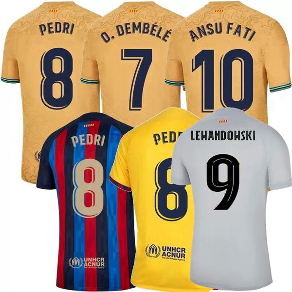 

lewandowski ansu fati camisetas de football soccer jerseys raphinha kounde gavi kessie r.araujo barcelonas o.dembele pedri ferran 2022 2023, Black