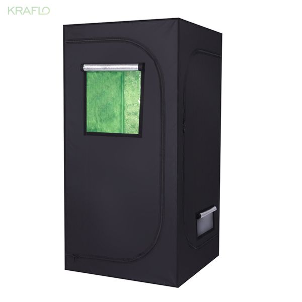 

kraflo greenhouses 80*80*160cm home use dismountable hydroponic plant growing tent agricultureal growing box 600d with window