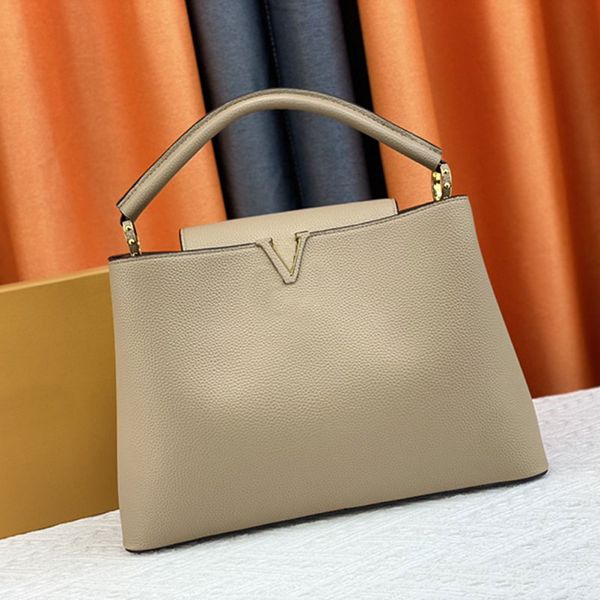 

designer bag capucines handbag large capacity tote bags women crossbody bag grained genuine leather classic letter adjustable removable shou