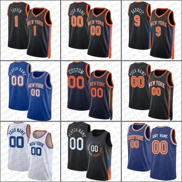 

custom obi in rj barrett jalen brunson custom basketball jersey julius randle new yorks evan fournier knick derrick rose cameron reddish, Black;red