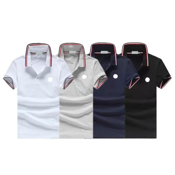 

men's polos monclair designer mens long-sleeved polo shirt fashion embroidery letters business classic shirts skateboard casual men s t, White;black