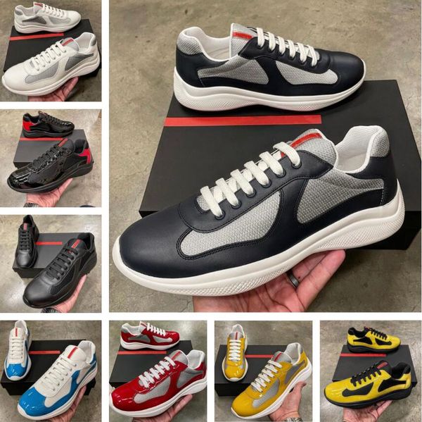 

perfect s/s2023 runner men sports shoes americas cup fabric patent leather sneakers technical comfort outdoor runner trainers shoe eu38-46, Black