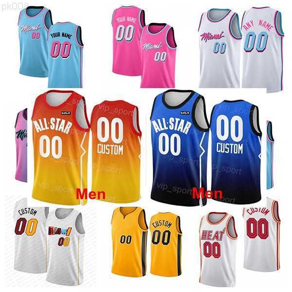 

2023 all-star mens women youth miami''heat''custom jimmy 22 butler 77 omer yurtseven 13 bam ado tyler 14 herro dwyane 3, Black;red