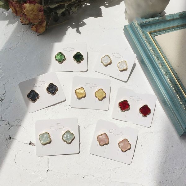 

7 colours famous design four leaf clover charm earring designer jewelry set pendant elegant woman valentines gift, Golden