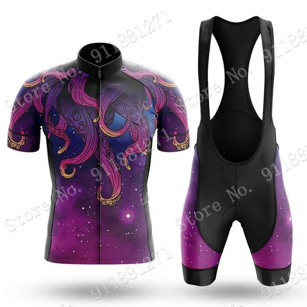 

purple ocs team 2023 cycling jersey set cartoon anime clothing bike shirts suit bicycle bib shorts mtb maillot cyclisme, Black;red