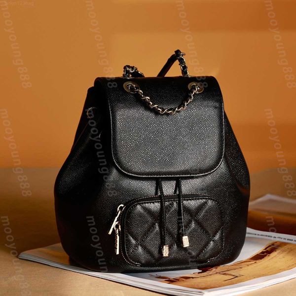 

tier mirror quality designer women small backpack black caviar quilted flap bags classic double strap chain shoulder gold box bag real