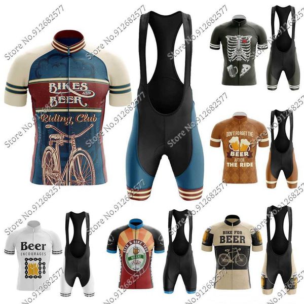 

new beer riding club vintage 2022 cycling jersey set retro bicycle clothing road bike shirts suit bicycle bib shorts mtb ropa, Black;red